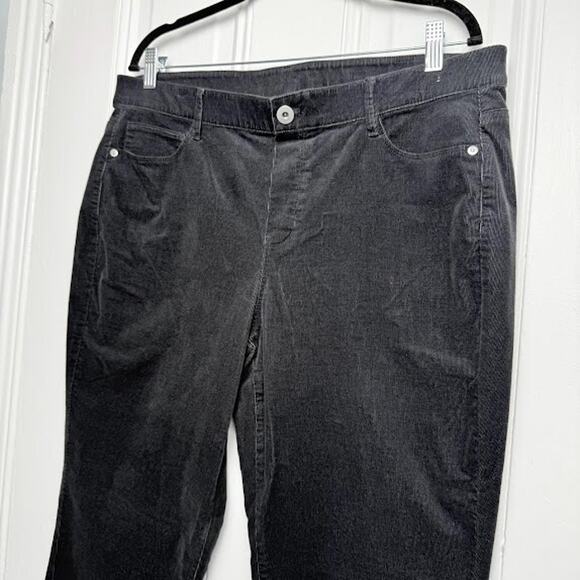 J Jill Corduroy Womens Large Black Tapered Zip Fly Pocketed High Rise NWT Winter - Picture 2 of 9